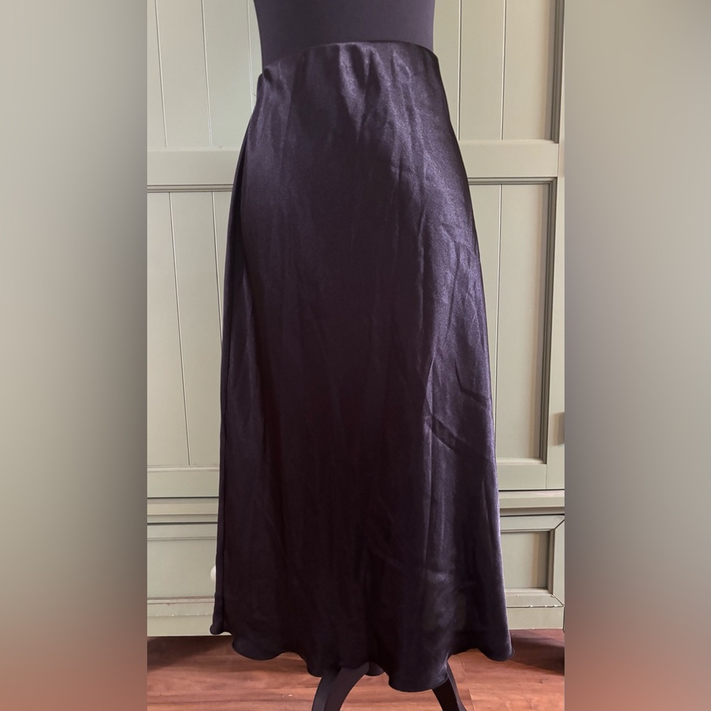 Nicole Miller Black Satin Maxi Slip